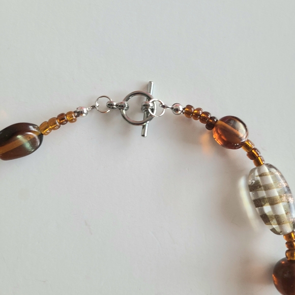 Brown Glass Beaded Necklace - Picture 7 of 11
